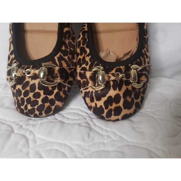 Me Too Womens Leah SlipOn Leather Upper Leopard Print Hair On-Walking Heel 6.5M - Picture 7 of 12
